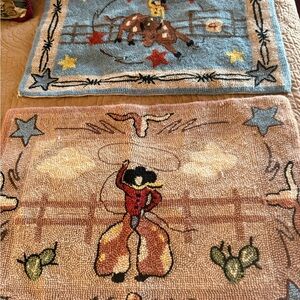 Western Themed Rug Set with Cowboy Design